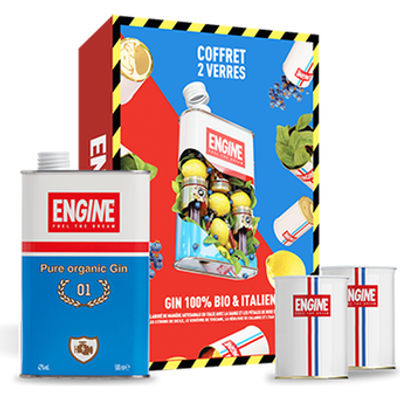 COFFRET GIN ENGINE 50 CL + 2 VERRES