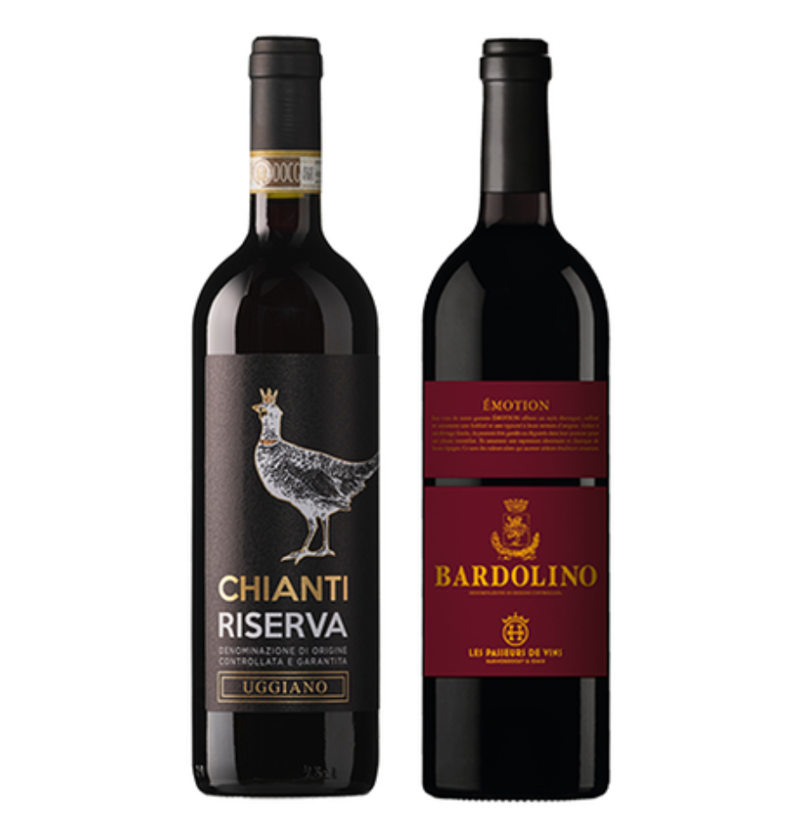 COFFRET ITALIEN CHIANTI UGGIANO RISERVA & EMOTION BARDOLINO