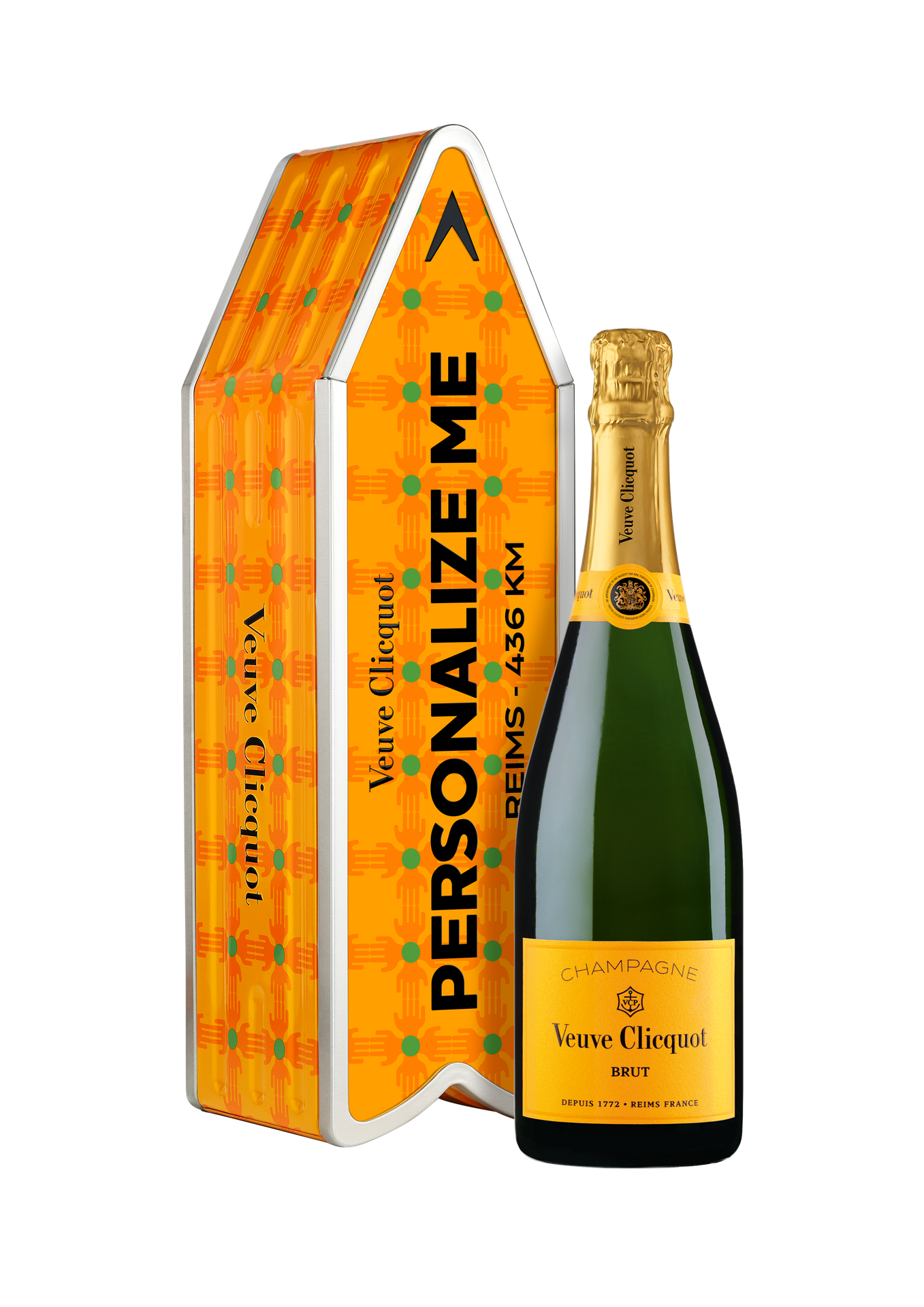 VEUVE CLICQUOT ARROW PERSONALIZE ME YELLOW LABEL HANDS PATTERN BY YINKA ILORI