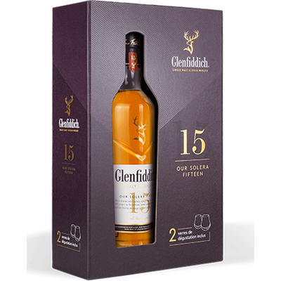 COFFRET GLENFIDDICH SOLERA 15 ANS + 2 VERRES