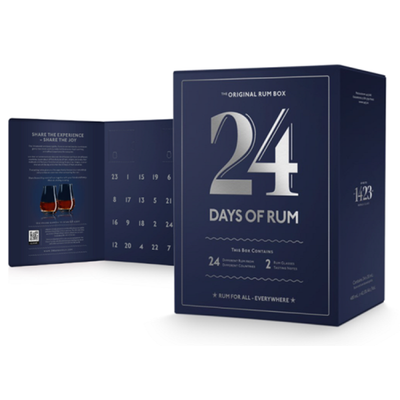 CALENDRIER DE L'AVENT : 24 days of rum 2024 - mooie geschenkdoos met 2 glazen