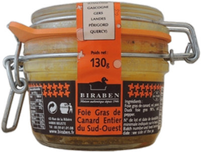 Foie Gras de Canard entier Biraben 130gr