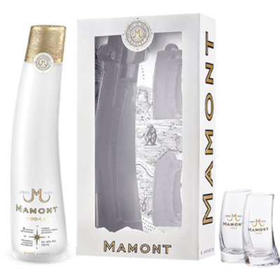 Vodka Mamont, Siberië - geschenkdoos met 2 glazen