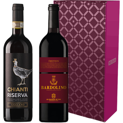 COFFRET ITALIEN CHIANTI UGGIANO RISERVA & EMOTION BARDOLINO