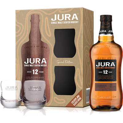 COFFRET ISLE OF JURA 40°C 12 ANS D'ÂGE + 2 VERRES