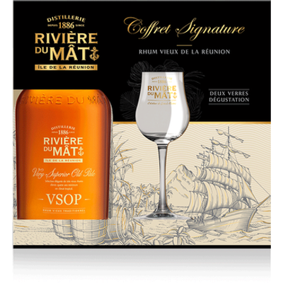 RHUM RIVIERE DU MÂT - in mooie geschenkdoos met 2 glazen