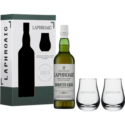 COFFRET LAPHROAIG QUARTER CASK 48% + 2 VERRES