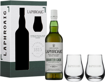 COFFRET LAPHROAIG QUARTER CASK 48% + 2 VERRES