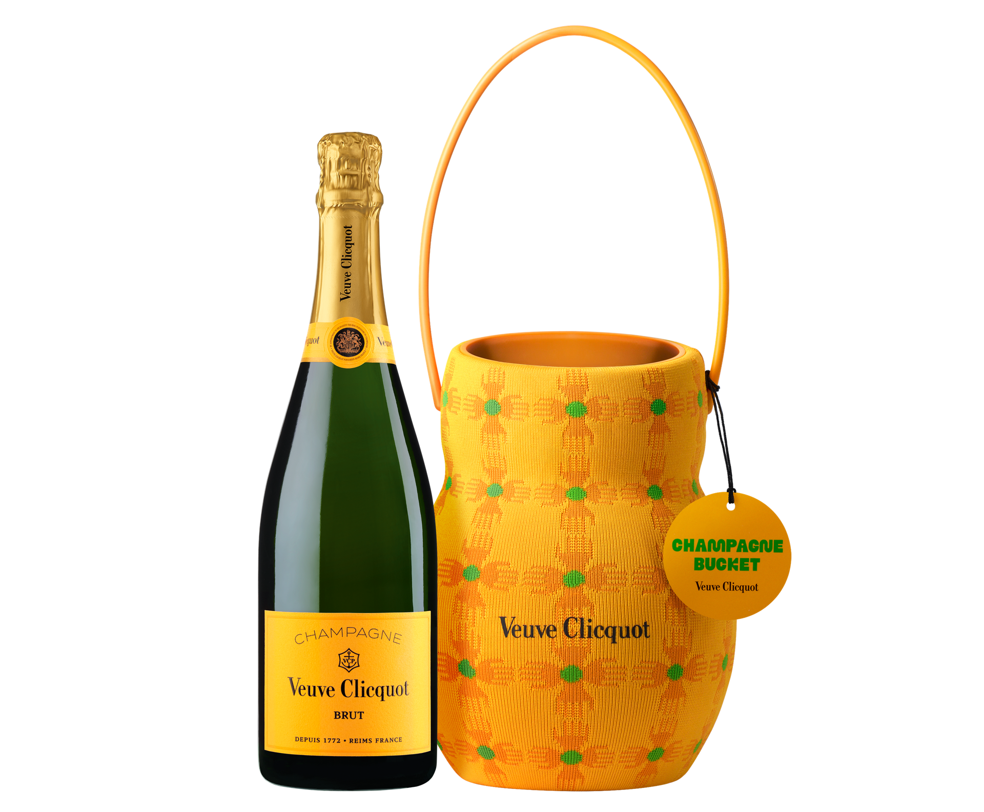 VEUVE CLICQUOT HOLDER YELLOW LABEL SUN PATTERN BY YINKA ILORI