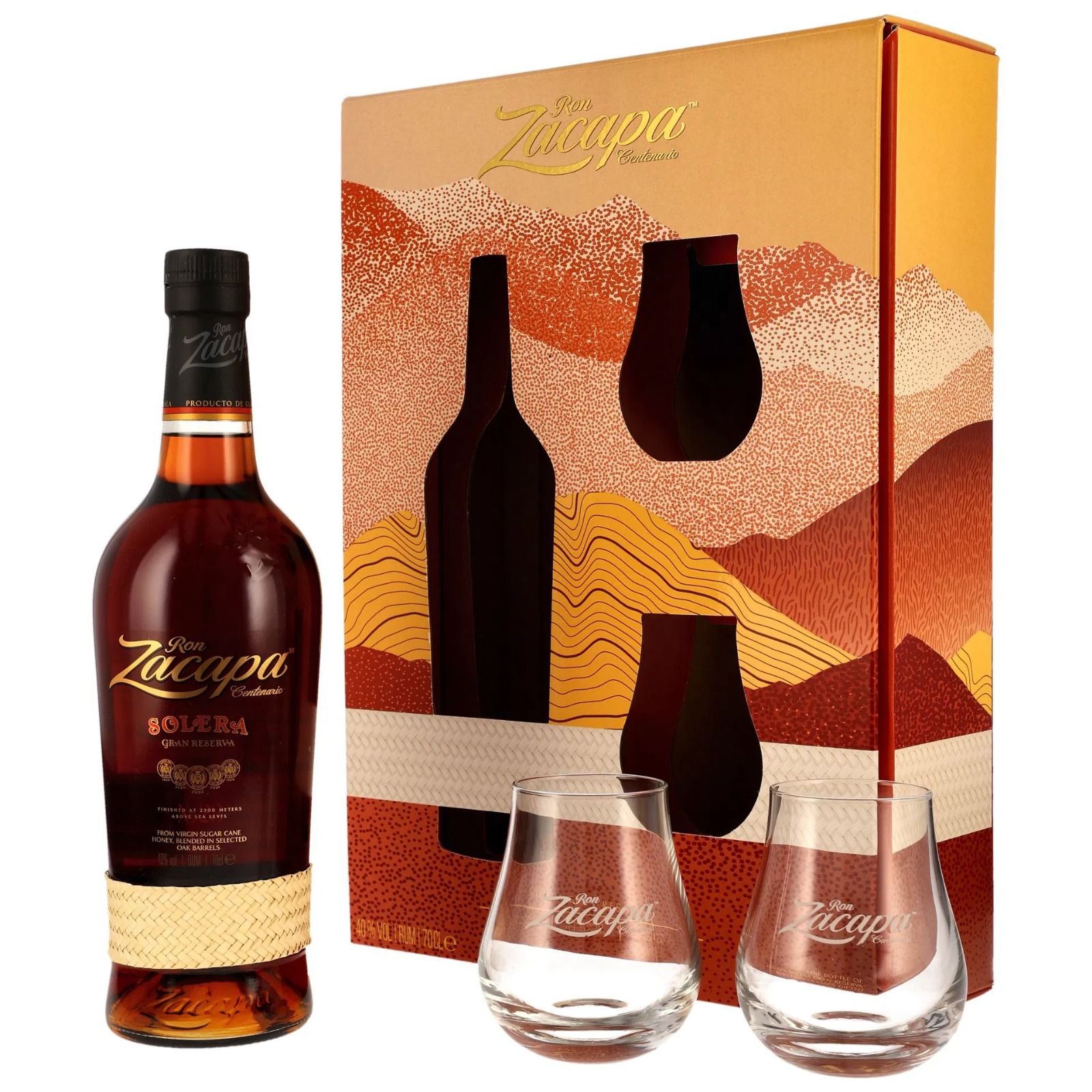 COFFRET RON ZACAPA SOLERA GRAN RESERVA + 2 VERRES
