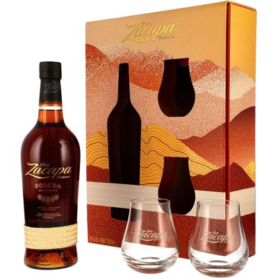 COFFRET RON ZACAPA SOLERA GRAN RESERVA + 2 VERRES