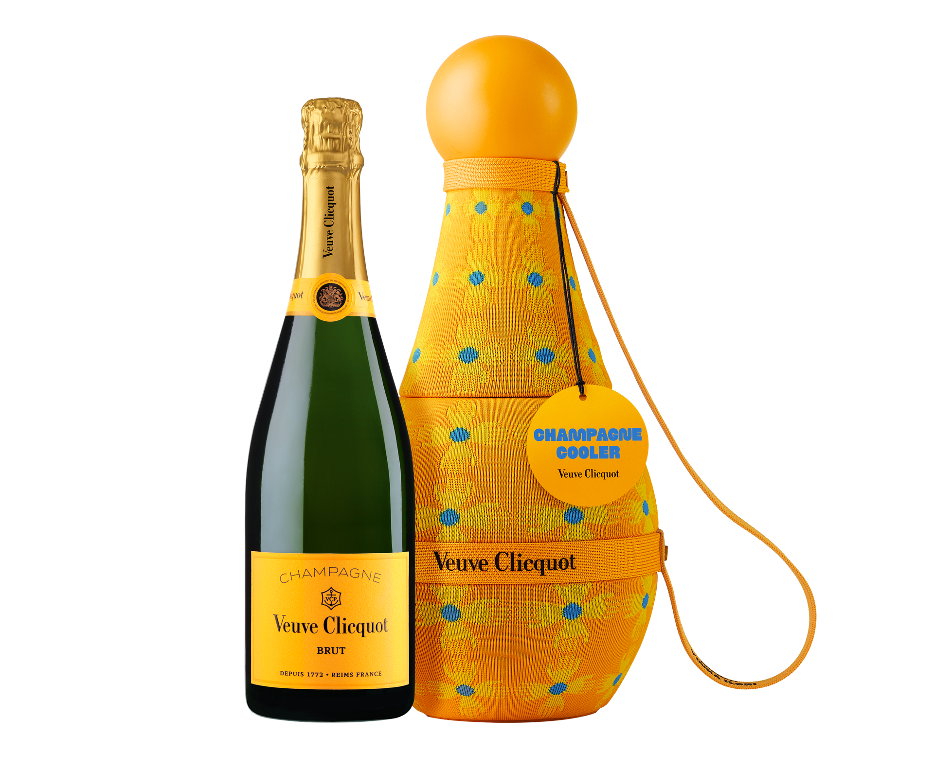 VEUVE CLICQUOT TOTEM YELLOW LABEL SUN PATTERN BY YINKA ILORI