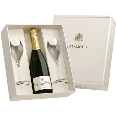 COFFRET CHAMPAGNE DELAMOTTE BLC/BLC+2 VERRES