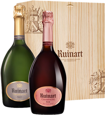 RUINART CAISSE BOIS DUO BRUT + ROSÉ