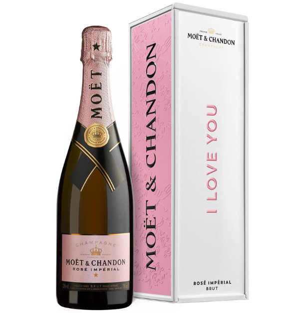 Champagne Moët & Chandon Brut Rosé I Love You Metal Box