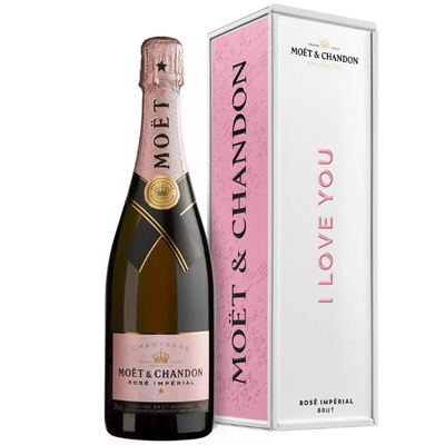 Champagne Moët & Chandon Brut Rosé I Love You Metal Box