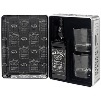 COFFRET JACK DANIELS N°7 +2 VERRES 40%VOL