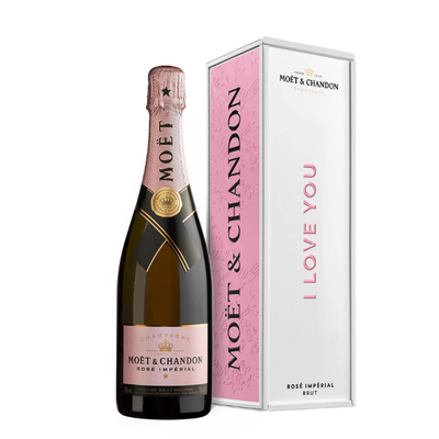 Champagne Moët & Chandon Brut Rosé I Love You Metal Box