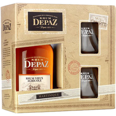RHUM VIEUX DEPAZ PLANTATION - geschenkdoos met 2 glazen